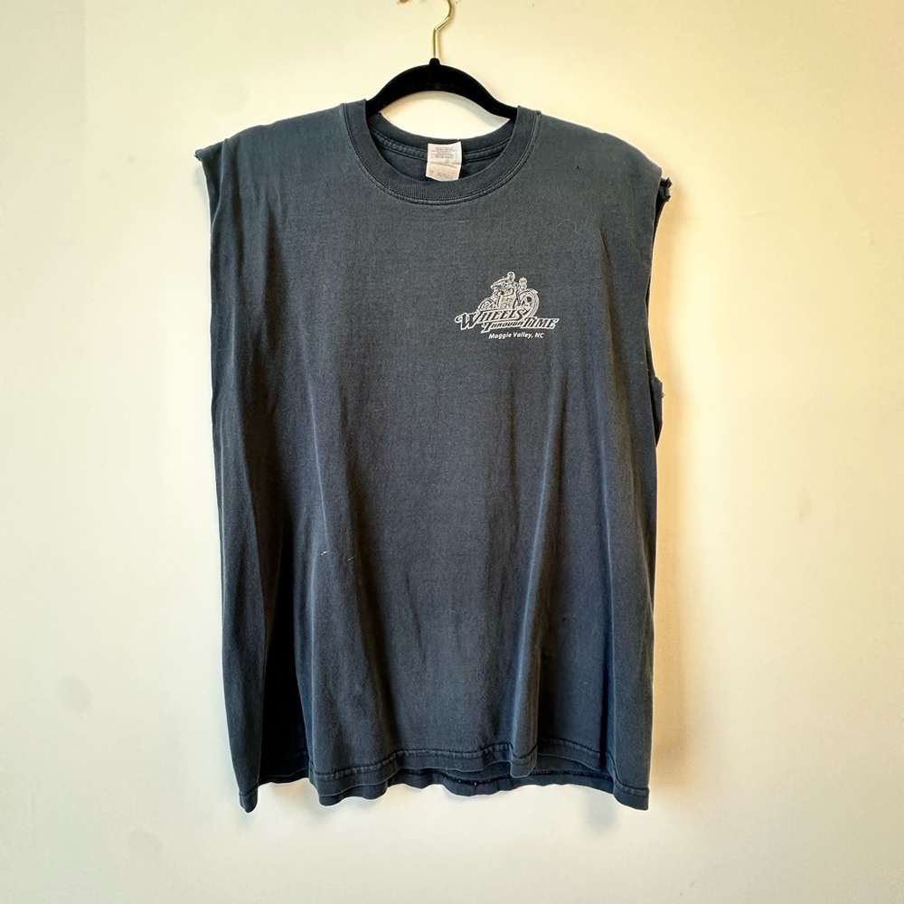Gildan Ultra Cotton Sleeveless Blue Tee
